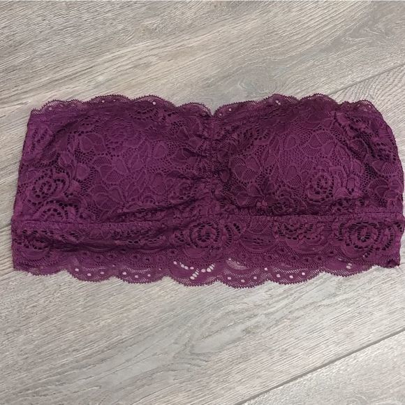 Plum Floral Lace Bandeau - Picture 2 of 8